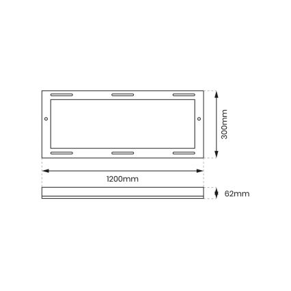 Kovový rám pro instalaci LED panelů 120x30 cm