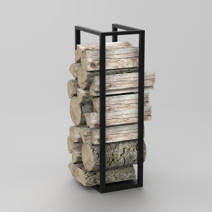 Kovový stojan na dřevo 100x30 cm černá