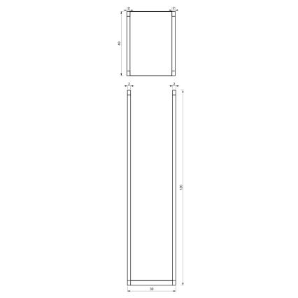 Kovový stojan na dřevo 120x40 cm černá
