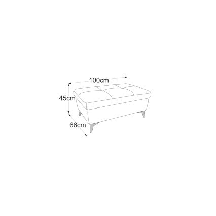 Kožený taburet SALERNO II 66x100 cm hnědá