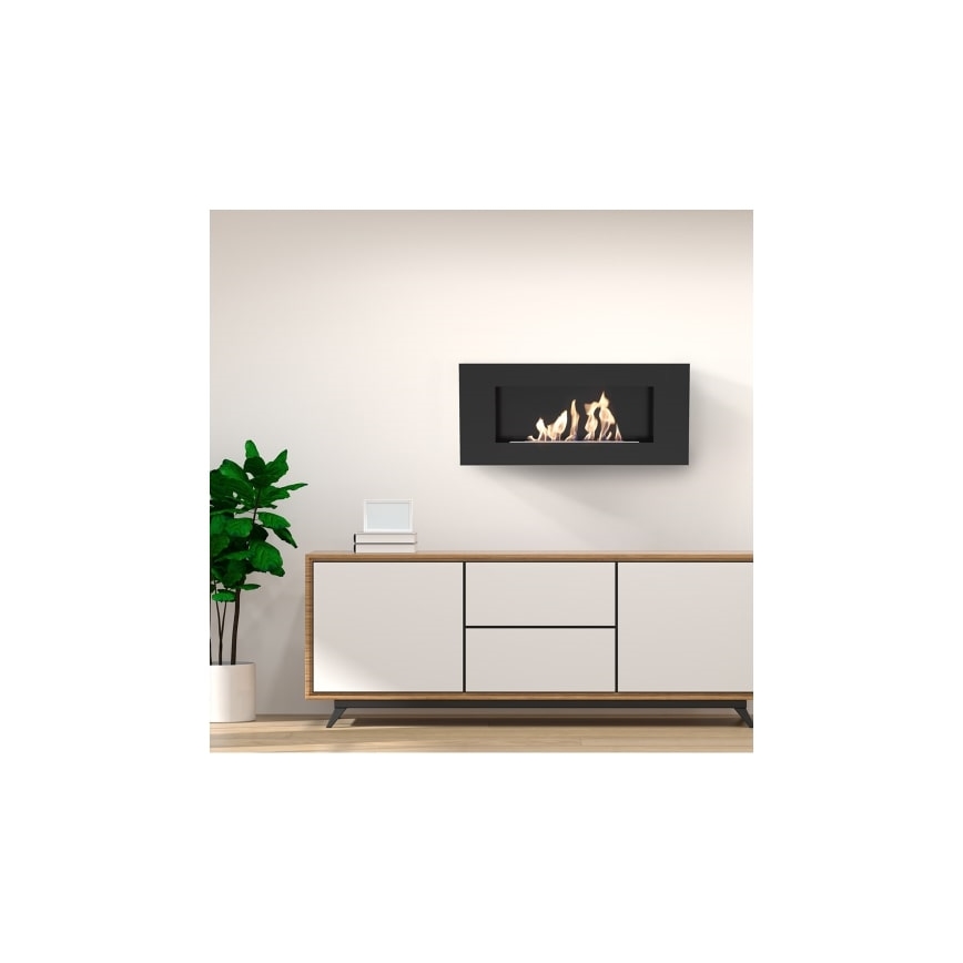 Kratki - Nástěnný BIO krb 40x90 cm 1,5kW černá