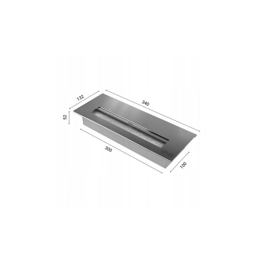 Kratki - Vestavěný BIO krb 40x90 cm 2kW černá