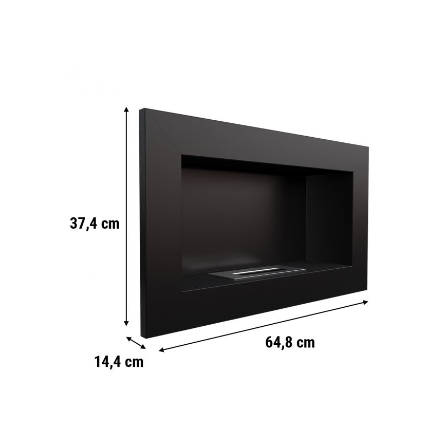 Kratki - Vestavěný BIO krb 37,4x64,8 cm 1kW černá