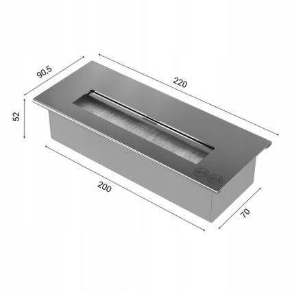 Kratki - BIO krb 40,2x70 cm 2kW černá