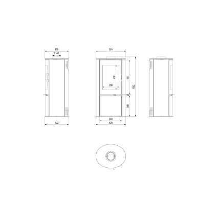 Kratki - Krbová ocelová kamna 8kW 150mm