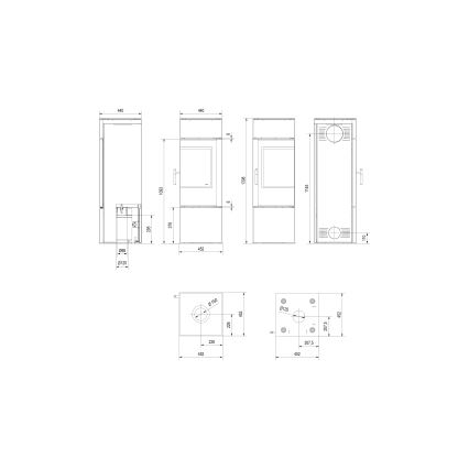 Kratki - Krbová ocelová kamna 8kW 150mm