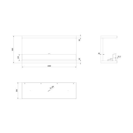 Kratki - Vestavěný BIO krb 50x100 cm 7kW černá