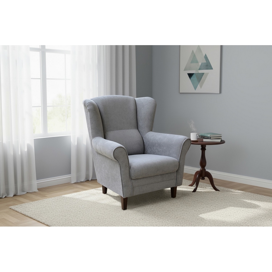 Křeslo ušák GALA šedá