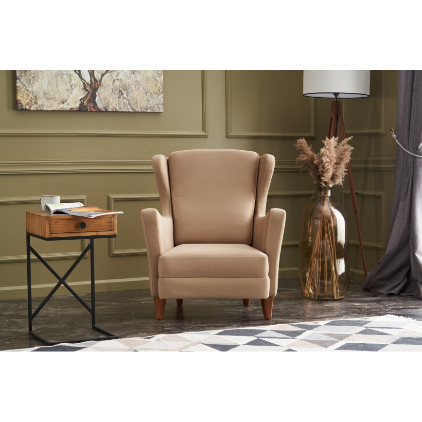 Křeslo ušák NUPI krémová