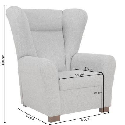 Křeslo ušák VIVA hnědá