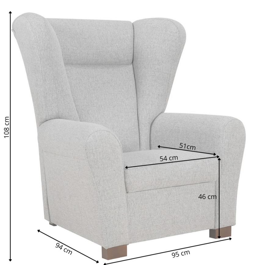 Křeslo ušák VIVA hnědá