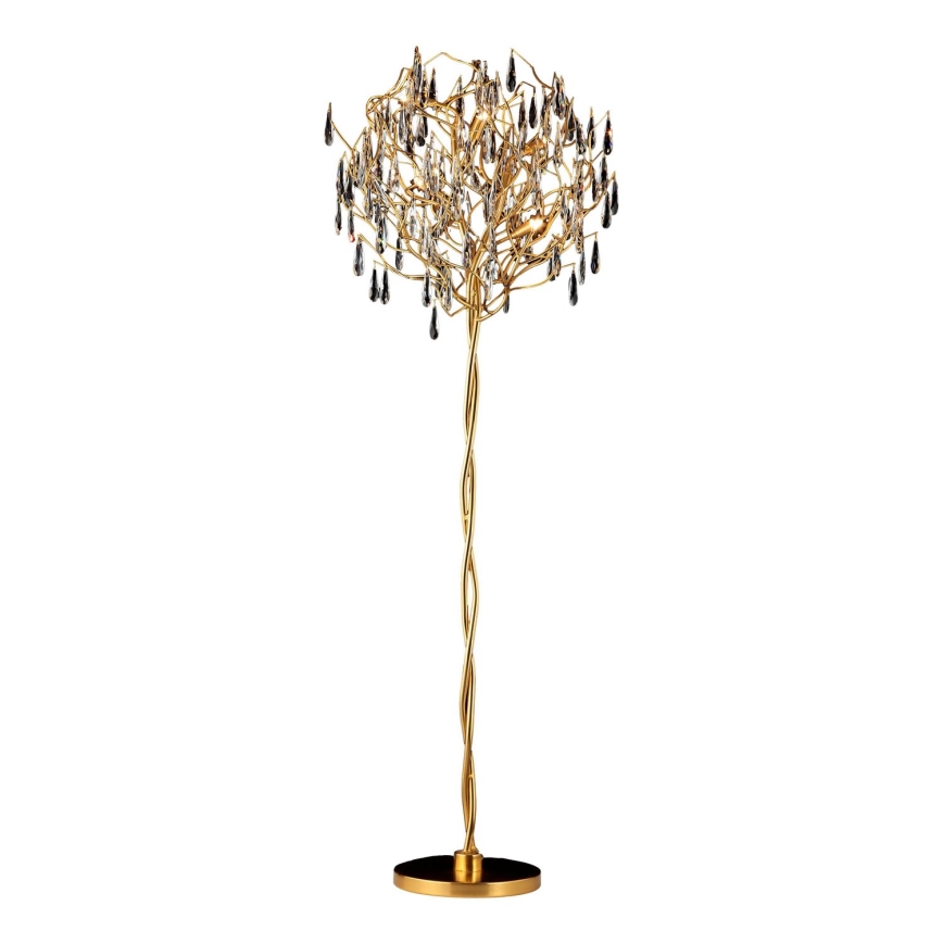 Křišťálová stojací lampa 5xG9/40W/230V zlatá