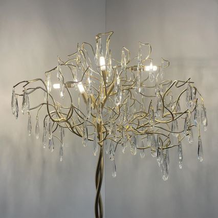 Křišťálová stojací lampa 5xG9/40W/230V zlatá