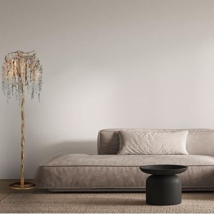 Křišťálová stojací lampa 5xG9/40W/230V zlatá