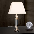 Křišťálová stolní lampa POKAL 1xE27/60W/230V 70 cm krémová/čirá
