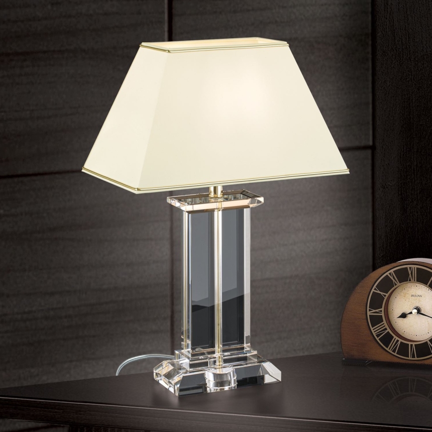 Křišťálová stolní lampa VERONIQUE 1xE27/60W/230V krémová/čirá