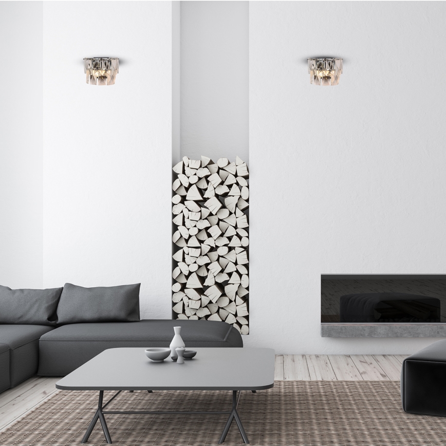 Křišťálové nástěnné svítidlo CHELSEA 2xE14/40W/230V lesklý chrom