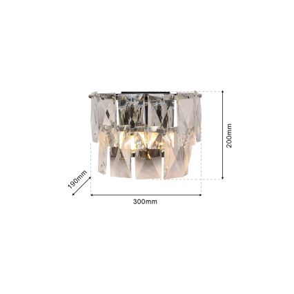 Křišťálové nástěnné svítidlo CHELSEA 2xE14/40W/230V lesklý chrom