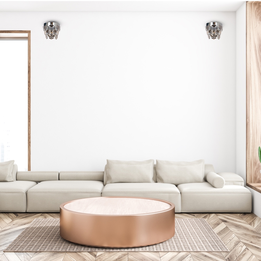 Křišťálové nástěnné svítidlo GRACE 2xE14/40W/230V lesklý chrom