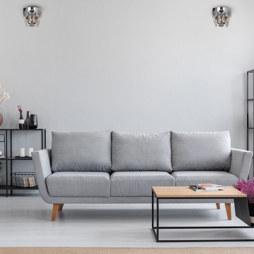 Křišťálové nástěnné svítidlo GRACE 2xE14/40W/230V lesklý chrom
