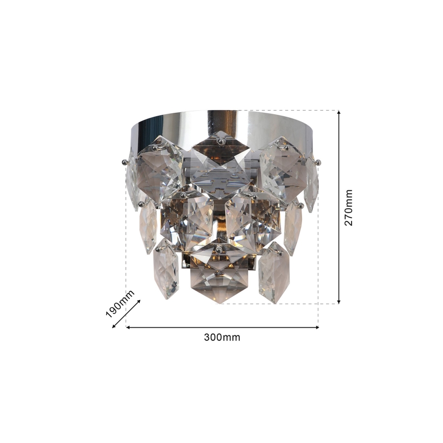 Křišťálové nástěnné svítidlo GRACE 2xE14/40W/230V lesklý chrom