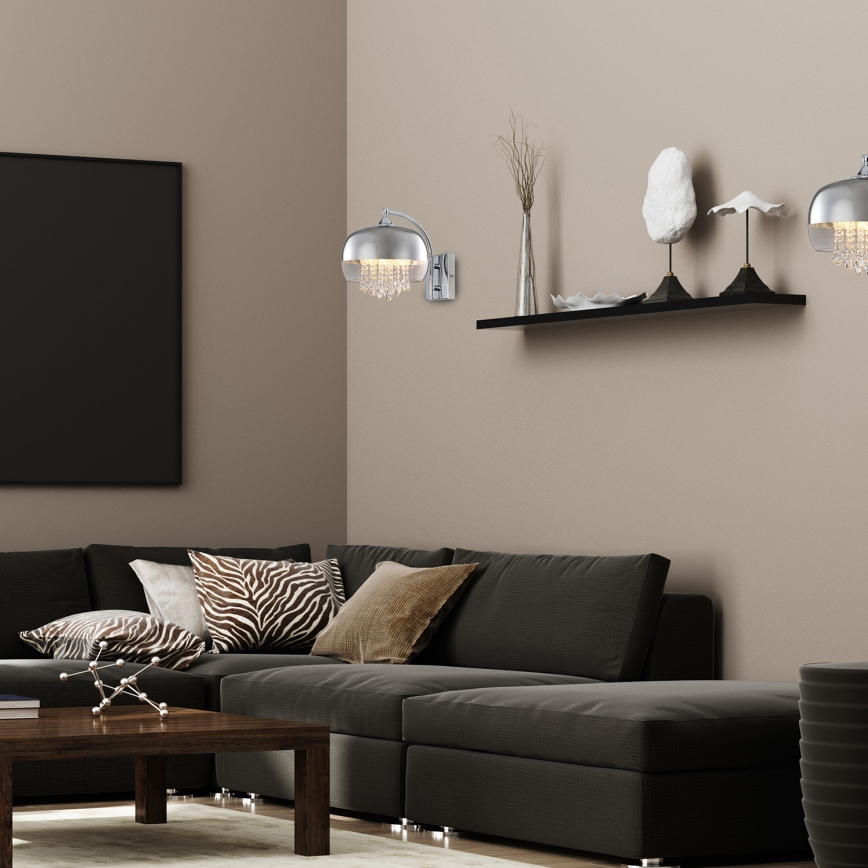 Křišťálové nástěnné svítidlo LUNA 1xE14/40W/230V