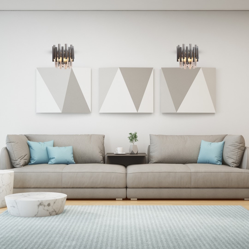Křišťálové nástěnné svítidlo MADISON 2xE14/40W/230V lesklý chrom