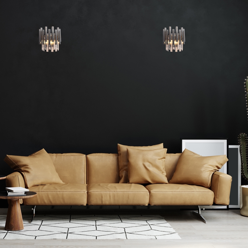 Křišťálové nástěnné svítidlo MADISON 2xE14/40W/230V lesklý chrom