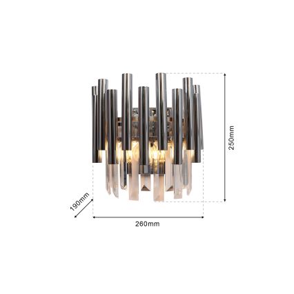 Křišťálové nástěnné svítidlo MADISON 2xE14/40W/230V lesklý chrom