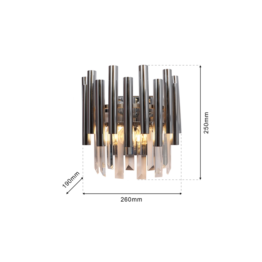 Křišťálové nástěnné svítidlo MADISON 2xE14/40W/230V lesklý chrom