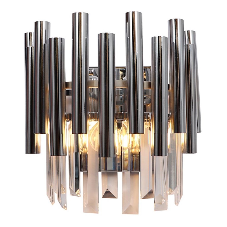 Křišťálové nástěnné svítidlo MADISON 2xE14/40W/230V lesklý chrom