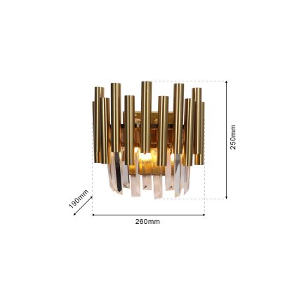 Křišťálové nástěnné svítidlo MADISON 2xE14/40W/230V zlatá