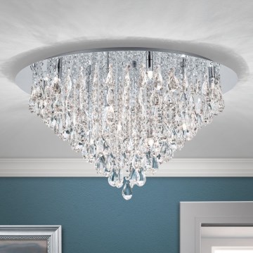 Křišťálové stropní svítidlo CELESTE 12xG9/40W/230V pr. 75 cm lesklý chrom