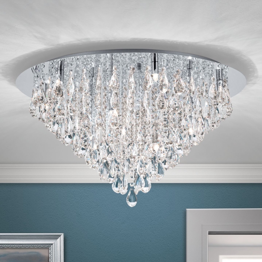 Křišťálové stropní svítidlo CELESTE 12xG9/40W/230V pr. 75 cm lesklý chrom
