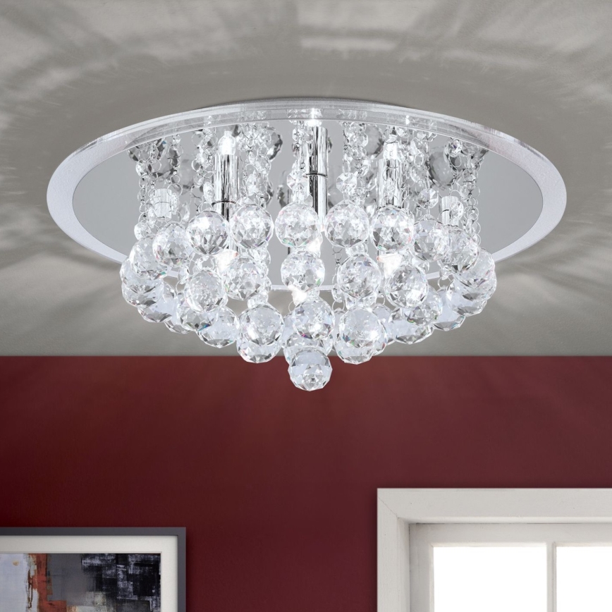 Křišťálové stropní svítidlo GLORIA 4xG9/40W/230V pr. 38 cm čirá/lesklý chrom