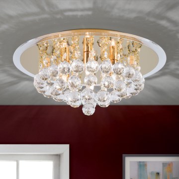 Křišťálové stropní svítidlo GLORIA 4xG9/40W/230V pr. 38 cm zlatá
