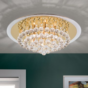 Křišťálové stropní svítidlo GLORIA 6xG9/40W/230V pr. 50 cm zlatá