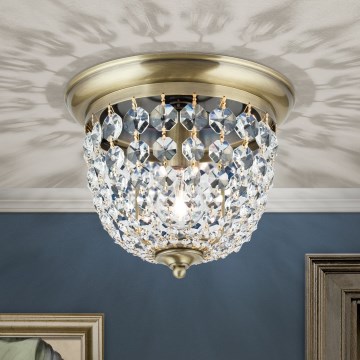Křišťálové stropní svítidlo PLAFOND 1xE27/40W/230V pr. 26 cm bronz