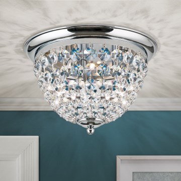Křišťálové stropní svítidlo PLAFOND 3xE27/40W/230V pr. 35 cm lesklý chrom