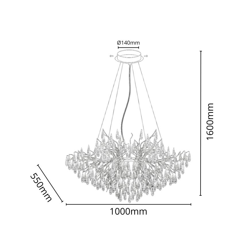 Křišťálový lustr na lanku 11xG9/40W/230V zlatá