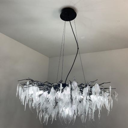 Křišťálový lustr na lanku 12xG9/40W/230V černá