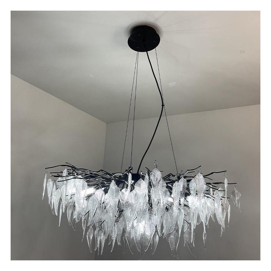 Křišťálový lustr na lanku 12xG9/40W/230V černá