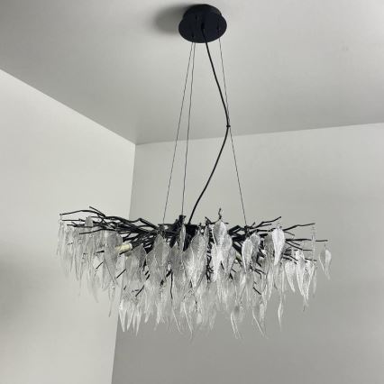 Křišťálový lustr na lanku 12xG9/40W/230V černá