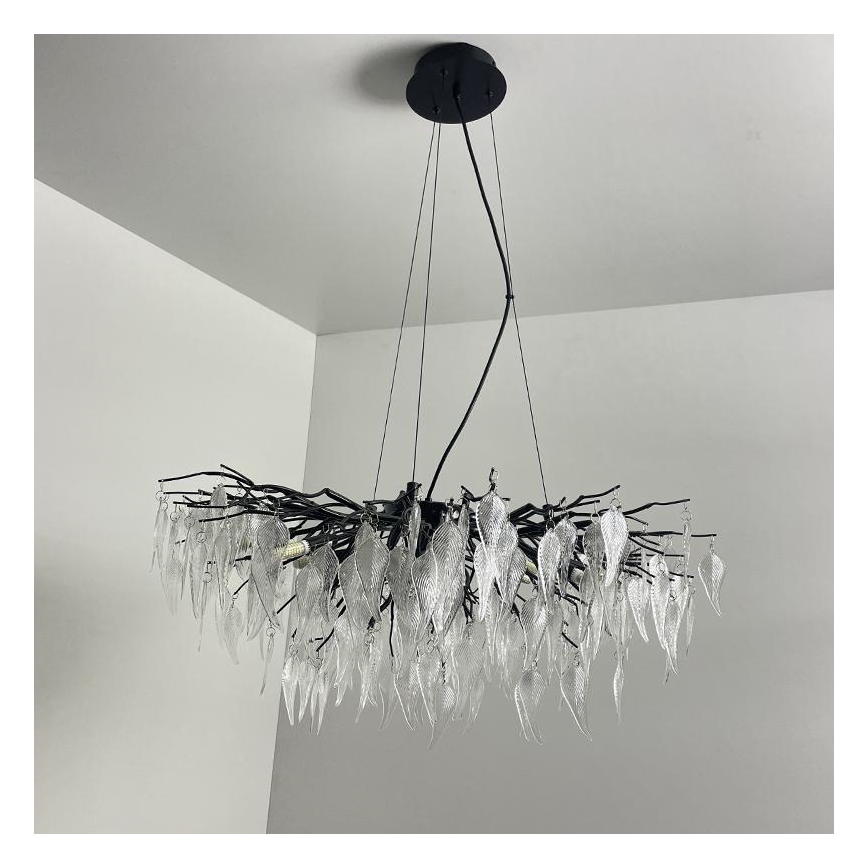 Křišťálový lustr na lanku 12xG9/40W/230V černá
