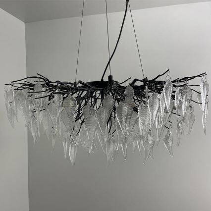 Křišťálový lustr na lanku 12xG9/40W/230V černá