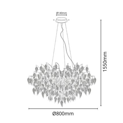 Křišťálový lustr na lanku 12xG9/40W/230V černá