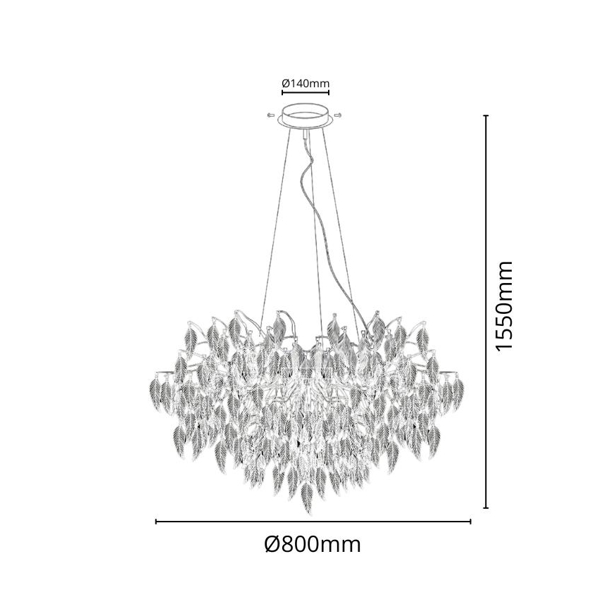 Křišťálový lustr na lanku 12xG9/40W/230V černá