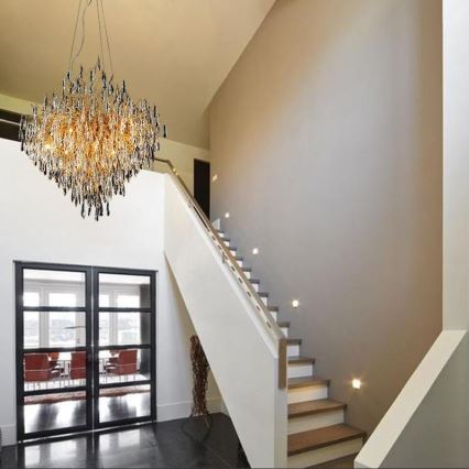 Křišťálový lustr na lanku 12xG9/40W/230V zlatá