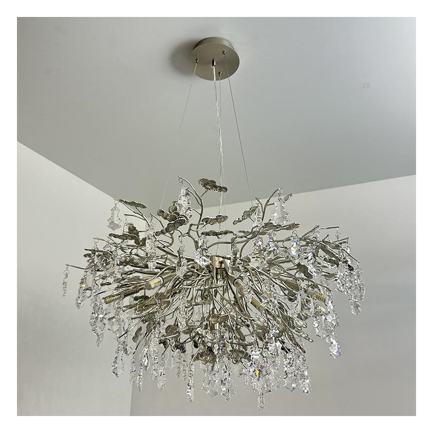 Křišťálový lustr na lanku 13xG9/40W/230V lesklý chrom