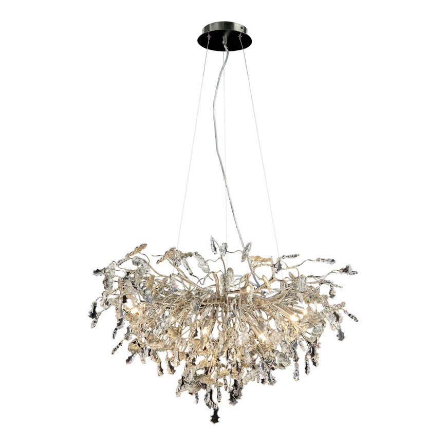 Křišťálový lustr na lanku 13xG9/40W/230V lesklý chrom